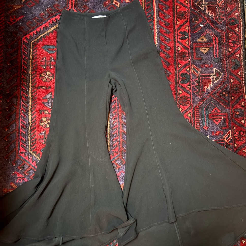 Anthropologie Black Bell Bottom Pants
